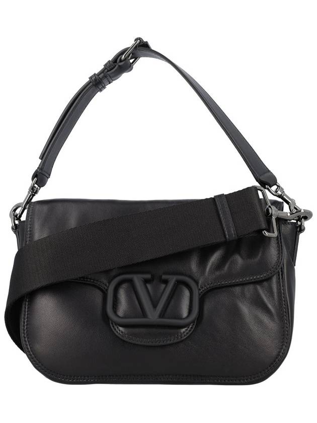 V Logo Signature Foldover Shoulder Bag Black - VALENTINO - BALAAN 2