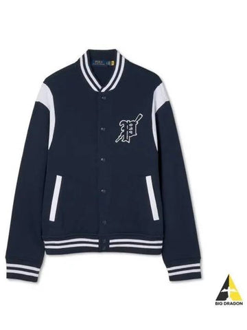 fleece baseball jacket navy - POLO RALPH LAUREN - BALAAN 1