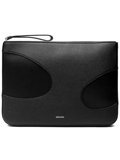 Cut Out Detailed Clutch Bag Black - SALVATORE FERRAGAMO - BALAAN 2