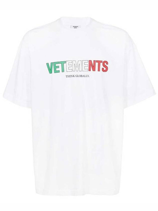 logo print short sleeve t-shirt white - VETEMENTS - BALAAN.