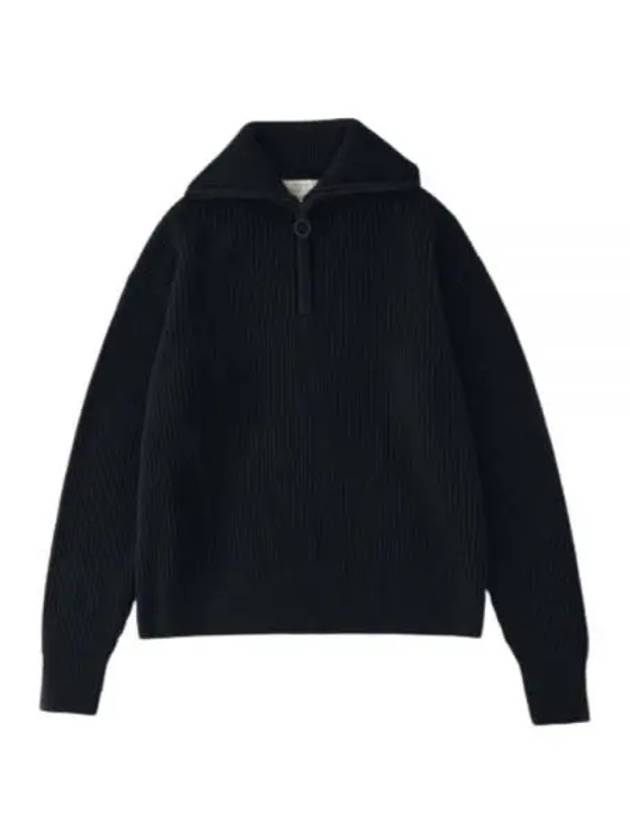 BOW HALF ZIP KNIT BLACK 957 bow half zip knit - STUDIO NICHOLSON - BALAAN 1