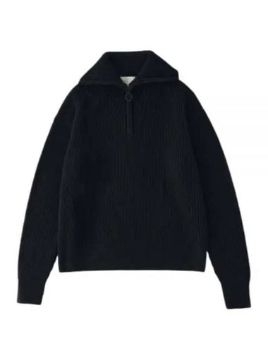 BOW HALF ZIP KNIT BLACK 957 - STUDIO NICHOLSON - BALAAN 1