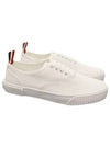 Women's Heritage Cotton Canvas Low Top Sneakers White - THOM BROWNE - BALAAN 2