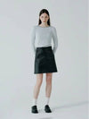 Essential Lambskin Mini Skirt - PINBLACK - BALAAN 4