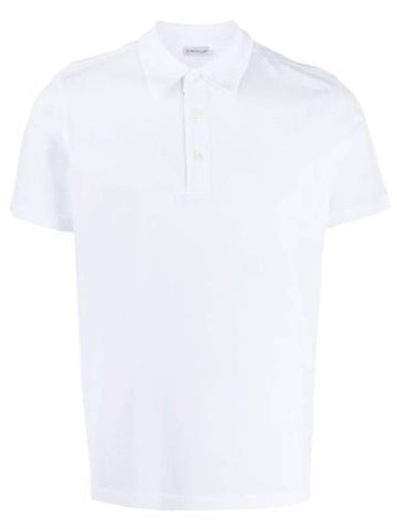 Men's Hidden Logo Polo Shirt White - MONCLER - BALAAN.