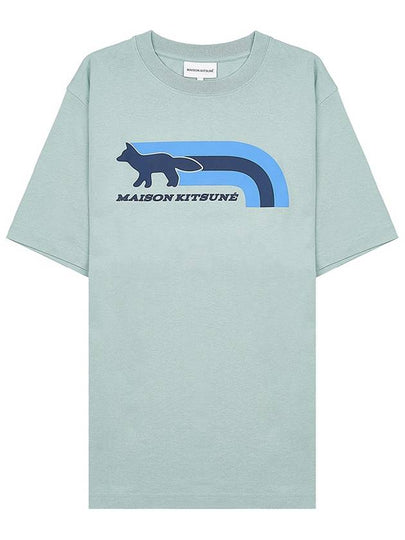 Men's Flash Fox Comfort Short Sleeve T-Shirt Blue - MAISON KITSUNE - BALAAN 2