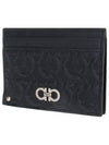 Gancini Embossed Card Wallet Black - SALVATORE FERRAGAMO - BALAAN 3