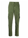 Men's Wappen Patch Slim Cargo Straight Pants Khaki - STONE ISLAND - BALAAN 3