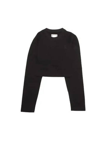 Logo Crop Long Sleeve T-Shirt Black - WOOYOUNGMI - BALAAN 1