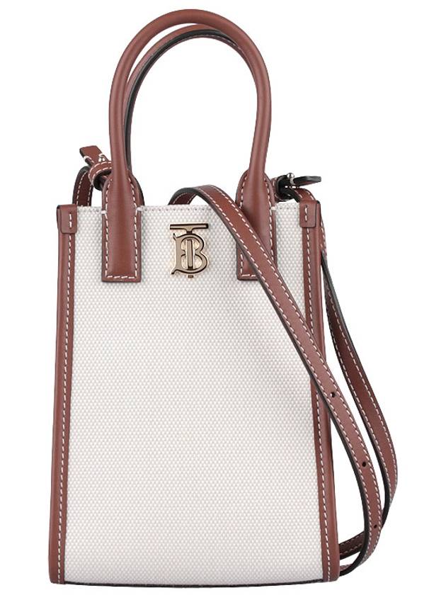 Francis Canvas Leather Mini Bag Ecru Tan - BURBERRY - 2