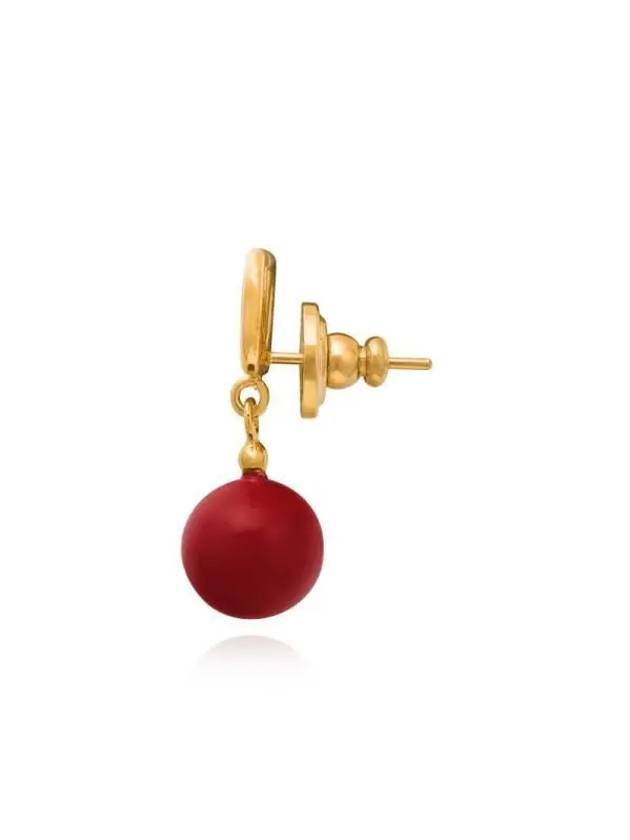 Valentino 4W2J0E36 DHC ZT2 J0E36 Garavani V logo pearl drop earrings - RED VALENTINO - BALAAN 3