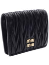 Matelasse Leather Half Wallet Black - MIU MIU - BALAAN 4