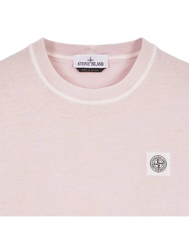 Organic Cotton Short Sleeve T-Shirt Pink - STONE ISLAND - BALAAN 6