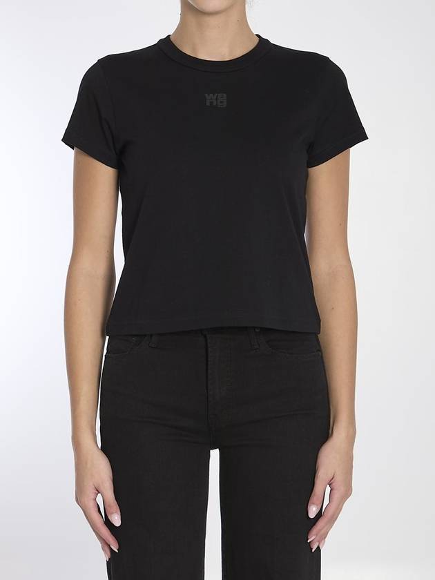 Logo Print Short Sleeve T-Shirt Black - ALEXANDER WANG - BALAAN 2