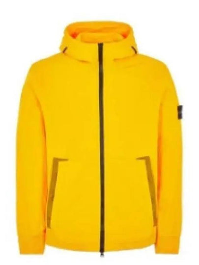 Men's Wappen Patch Softshell Zip Up Hoodie Yellow - STONE ISLAND - BALAAN 2