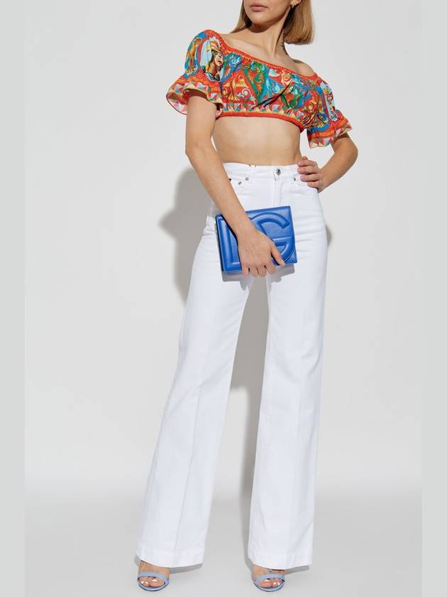 graphic print off-shoulder crop top F7U66TGDS11 - DOLCE&GABBANA - BALAAN 3