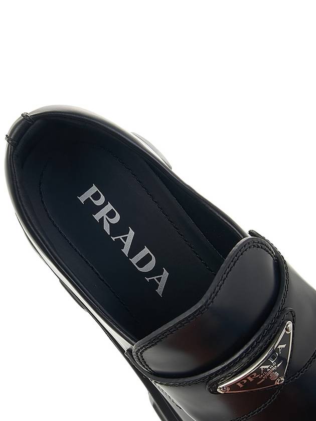 Monolith Brushed Leather Platform Loafers Black - PRADA - BALAAN 8