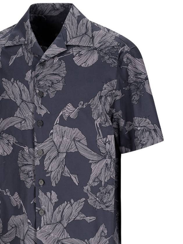 BLACK SHIRT WITH FLORAL PRINT - NEIL BARRETT - BALAAN 3