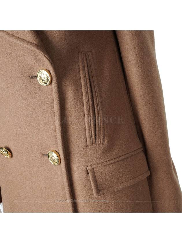 Gold Button Wool Coat Camel Brown 11111hva - MULBERRY - BALAAN 6