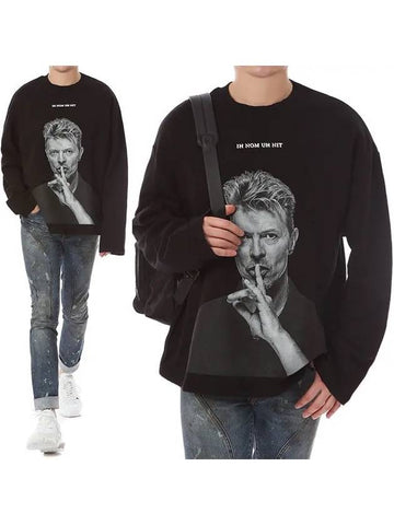 BOWIE Black and White Print Sweatshirt NUS19298 009 - IH NOM UH NIT - BALAAN 1