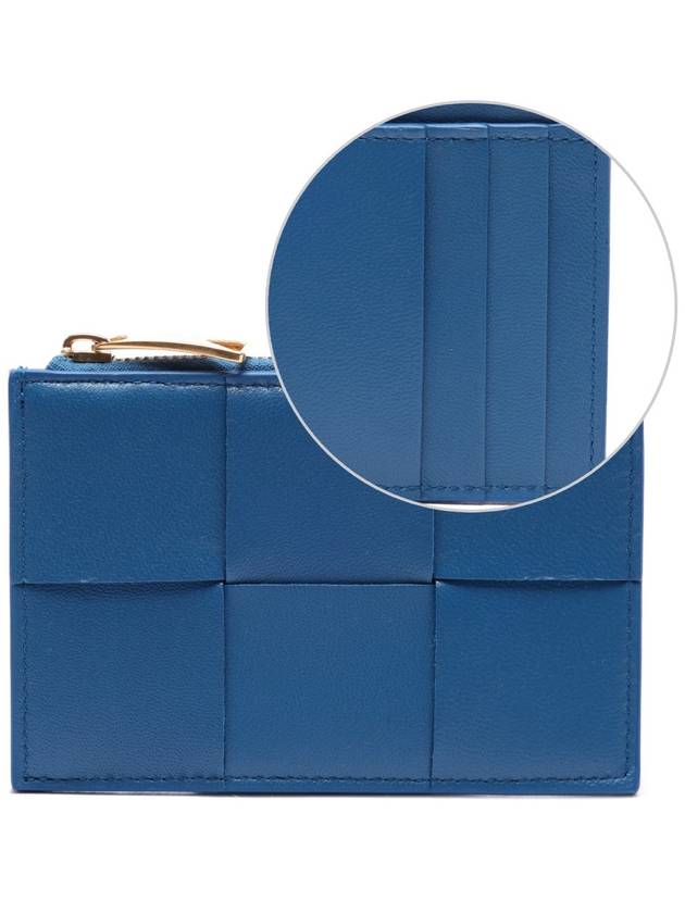 Intrecciato Cassette Zipper Card Wallet Blue - BOTTEGA VENETA - BALAAN 3