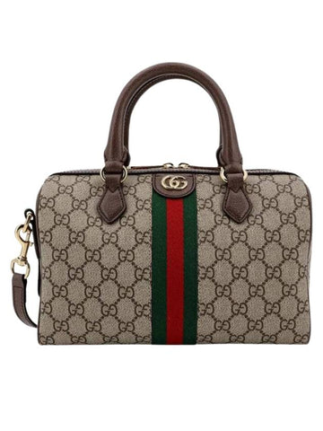 Ophidia GG Small Top Handle Ebony Canvas Brief Cases Beige - GUCCI - BALAAN 1