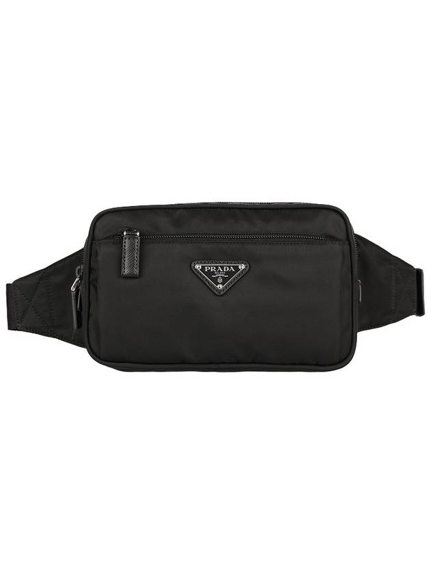 Re-Nylon And Saffiano Leather Belt Bag Black - PRADA - BALAAN 3