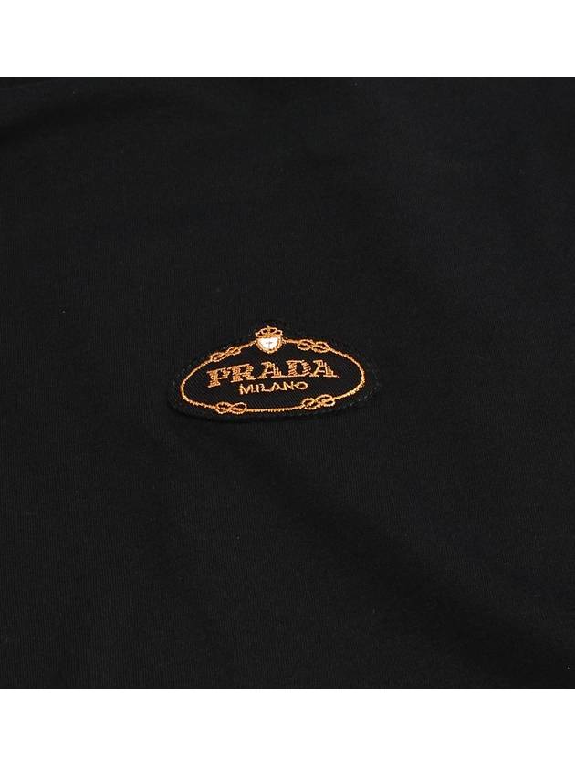 Triangular Logo Cotton Short Sleeve T-shirt Black - PRADA - BALAAN 4