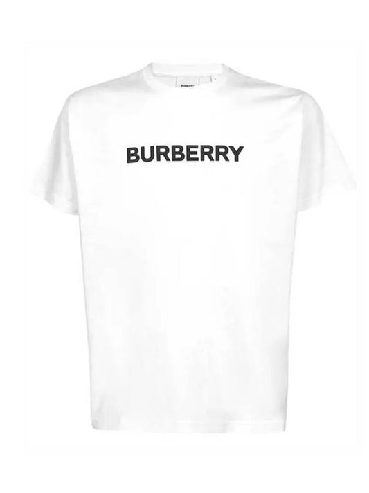 logo print cotton short sleeve t-shirt white - BURBERRY - BALAAN 2