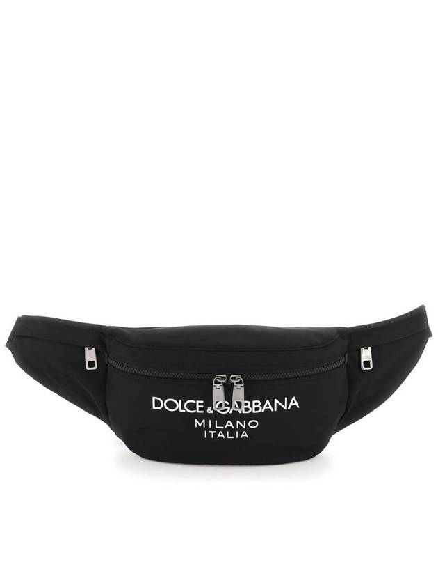 logo print nylon belt bag black - DOLCE&GABBANA - BALAAN.