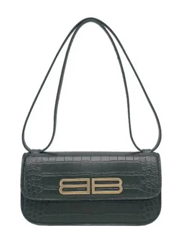 Small Crocodile Gossip Cross Bag Green - BALENCIAGA - BALAAN 1