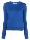 ORB Embroid Logo Knit Top Blue - VIVIENNE WESTWOOD - BALAAN 2