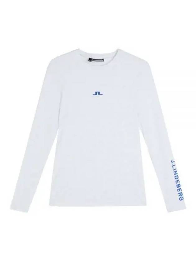 Tekla Print Bridge Crew Neck Long Sleeve T-Shirt White - J.LINDEBERG - BALAAN 2