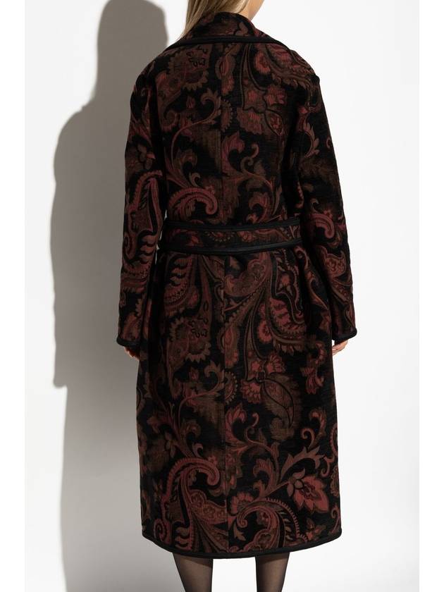 Etro Patterned Coat, Women's, Burgundy - ETRO - BALAAN 4