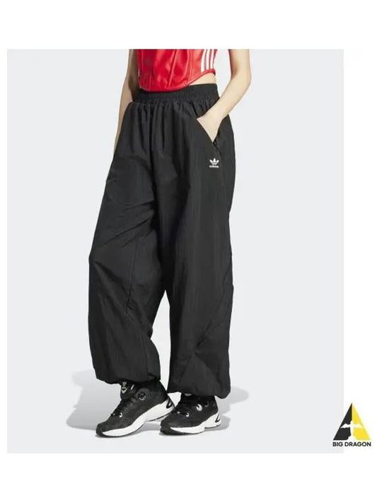 Trefoil Logo Drawstring Track Pants Black - ADIDAS - BALAAN 2