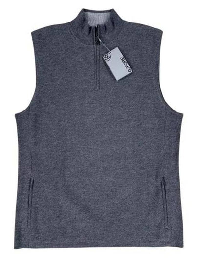 Men's Neck Zip Merino Wool Dunes Vest Dark Grey - G/FORE - BALAAN 2