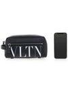 VLTN Logo Print Pouch Bag Black - VALENTINO - BALAAN 7