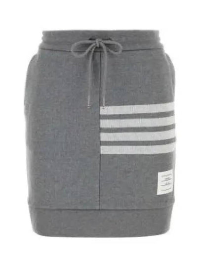 Double Face 4 Bar Knit Mini A Line Skirt Grey - THOM BROWNE - BALAAN 2