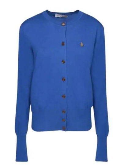 Bea Logo Cardigan Blue - VIVIENNE WESTWOOD - BALAAN 2