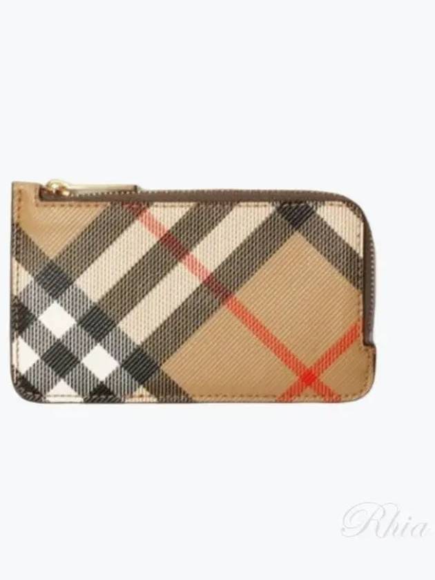 Check Corner Zipper Card Wallet Sand - BURBERRY - BALAAN 2