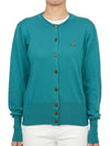 Bea Embroid Logo Cotton Cardigan Blue - VIVIENNE WESTWOOD - BALAAN 4