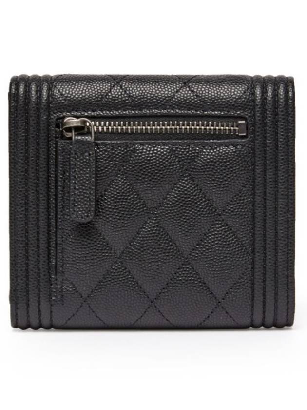 Boy  Small Flap Wallet Caviar Leather & Ruthenium Black - CHANEL - BALAAN 6