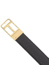 T Buckle Leather Belt Black Brown - TOM FORD - BALAAN 7