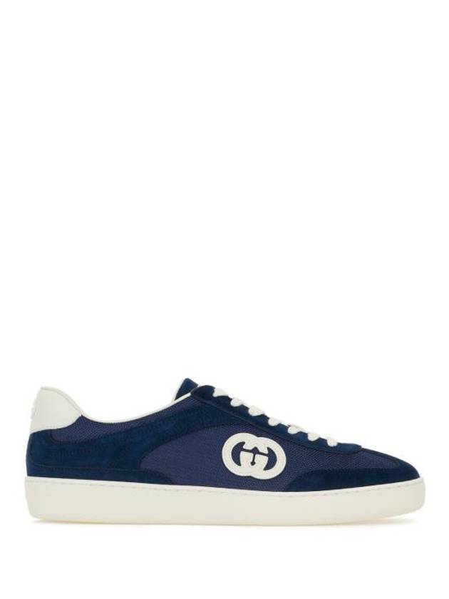 Interlocking G Suede Low-Top Sneakers Blue - GUCCI - BALAAN 2