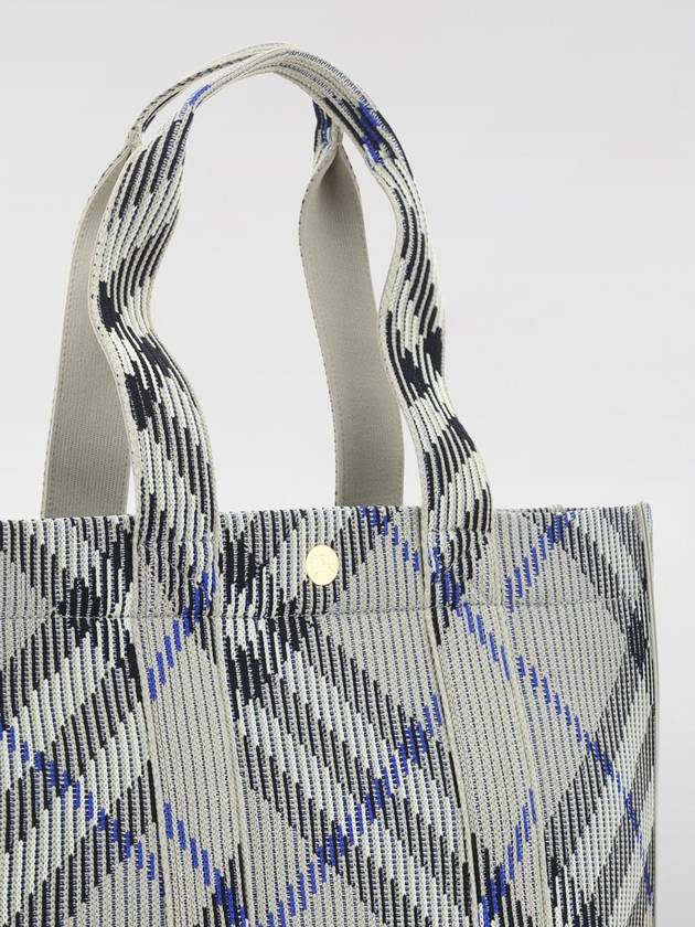 Check Knit Medium Tote Bag Lichen - BURBERRY - BALAAN 4