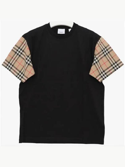 Vintage Check Sleeve Cotton Oversized T-shirt Black - BURBERRY - BALAAN 2