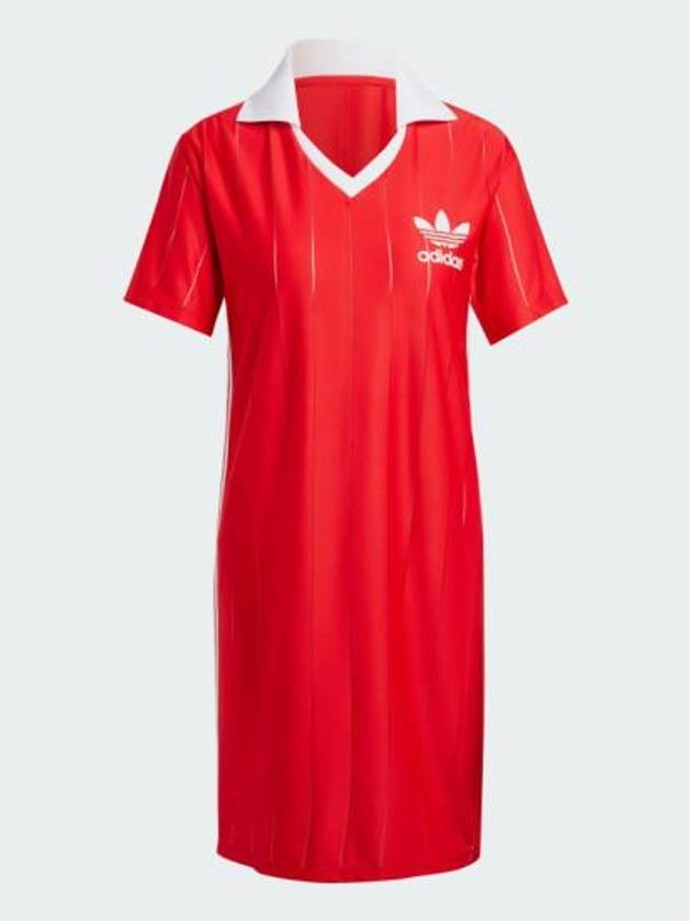 Adicolor 3 Stripe Pinstripe Short Dress Red - ADIDAS - BALAAN 2