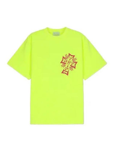 Aries Vintage Road of Art Trip Short Sleeve T Shirt Fluoro Yellow - ARIES - BALAAN 1