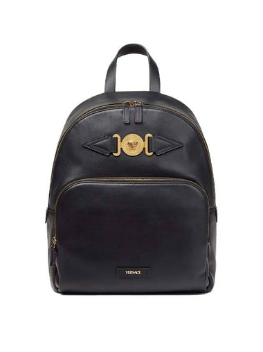 Medusa Bigi Leather Backpack Black - VERSACE - BALAAN 1