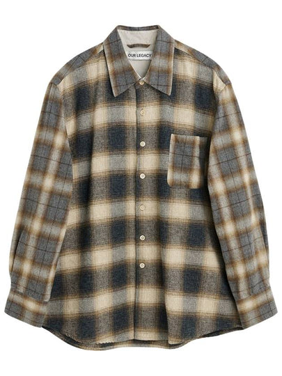 Doyle Check Lagger Flannel Long Sleeve Shirt Grey - OUR LEGACY - BALAAN 2